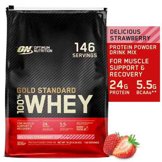 Протеин Optimum Nutrition Gold Standard 100% Whey 4,54 kg (Delicious Strawberry) Луцк