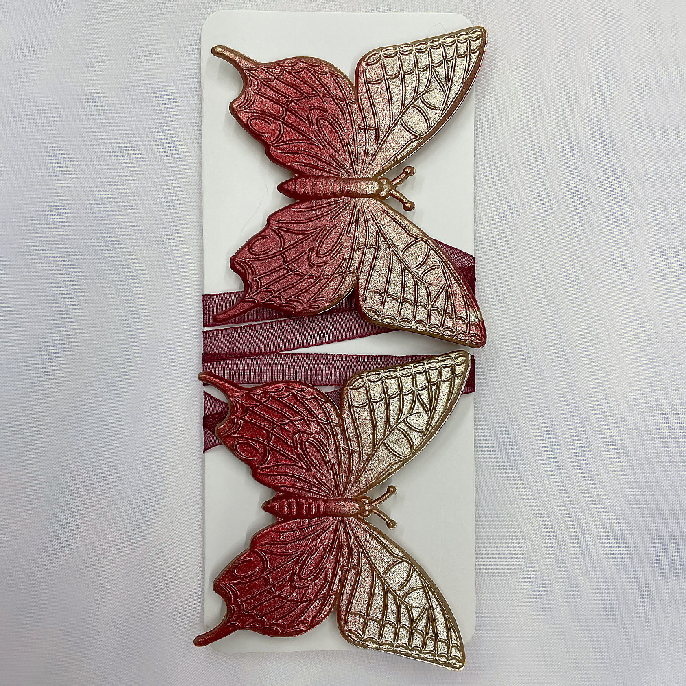 Магніти для штор і гардин Метелик набір 2 шт Бордовий із золотистим (81-158) Київ - фото 5