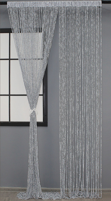 Шторы-нити спираль с люрексом Серый 300х300см 1 шт (61-022) Киев - изображение 2