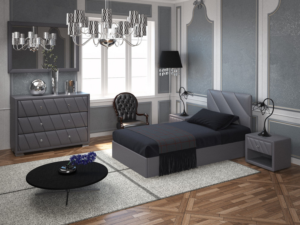 Ліжко SheridanDesign з підйомним механізмом каркас метал 90x200 сірий Київ - фото 2