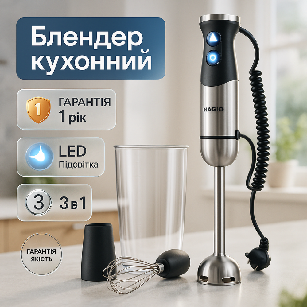 Блендер с измельчителем удобный для кухни, Блендер для пюре и коктейлей переносной VF-34 Львов - изображение 20
