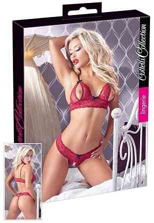 Червоний мереживний комплект білизни Bra Set L Sex Aura Київ