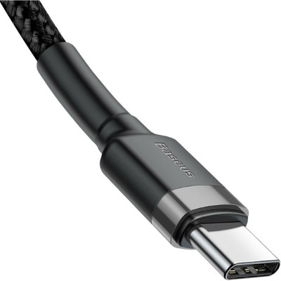 Дата кабель USB-C to USB-C 1.0m 3A 60W Cafule Black Baseus (CATKLF-GG1) Вінниця - фото 3