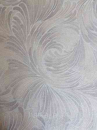 Шпалери метрові вінілові на флізелін Grandeco Poem геометрія абстракція мазки віяло бузкові бежеві на білому Київ