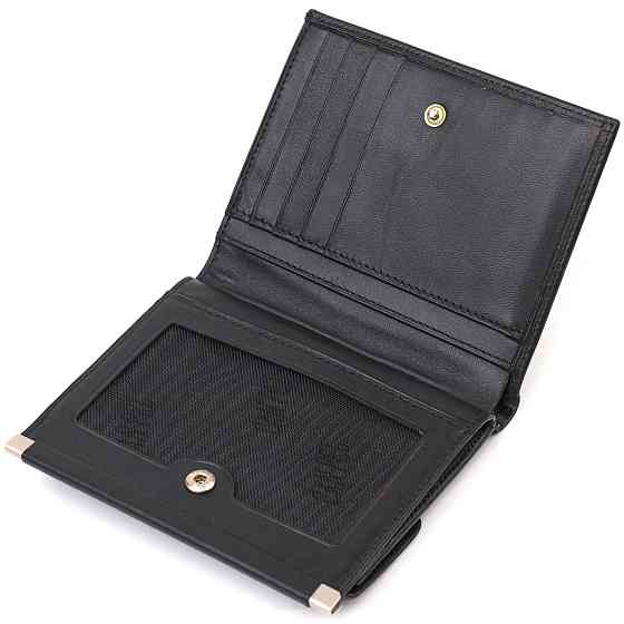 Ультрамодний гаманець для жінок з натуральної гладкої шкіри CANPELLINI 21928 Чорний Київ