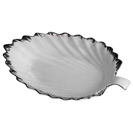 Фарфорове блюдо для закусок у формі листа 37×18 см Київ