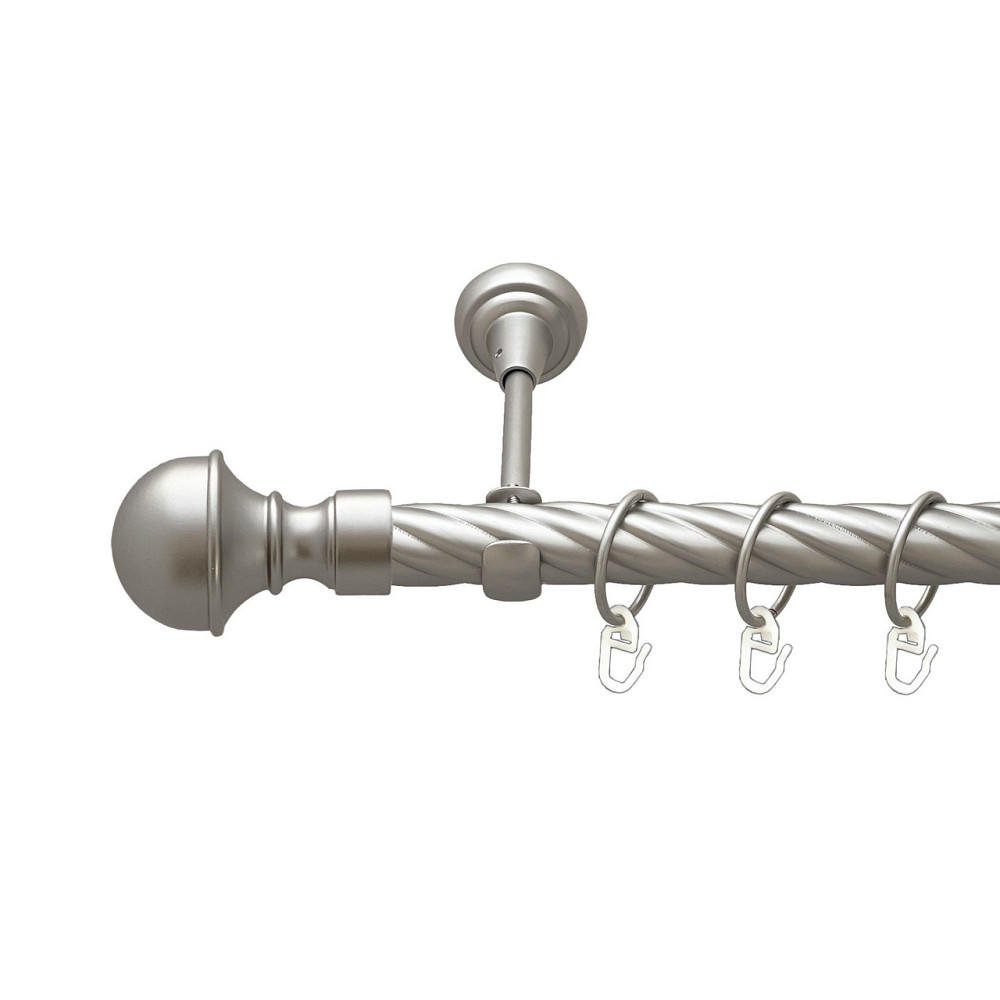 Карниз Orvit Бостон металевий однорядний відкритий скручена труба кільце металеве Сатин 25 мм 160 см (00-00023408) Львів - фото 1