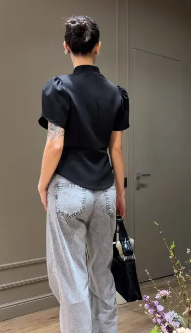 Женская куртка с чёрно-белым пеплум Одесса - изображение 10