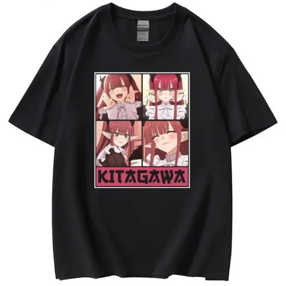 Футболка для мальчика с аниме принтом Фарфоровая куколка влюбилась оверсайз (рост от 165 до 180 ) Черный AnimeT1066m Днепр