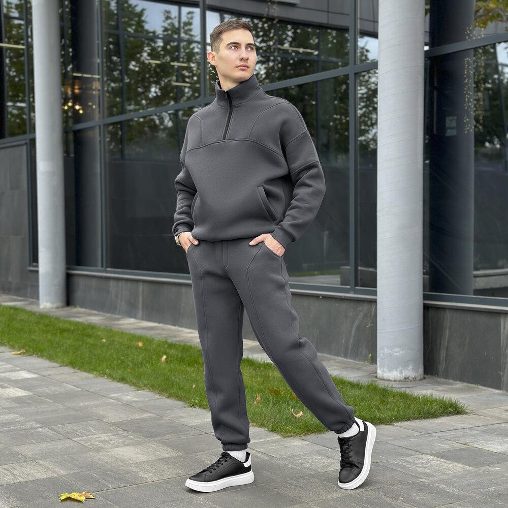Комплект штани та кофта Pobedov Grand ЗИМА. Темно-сірий спортивний костюм Київ - фото 1