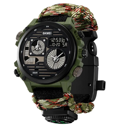 Часы мужские наручные спортивные Skmei 2202 Paracord (Камуфляжный нейлоновый ремешок) Винница