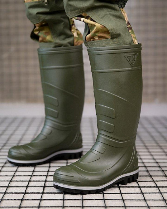 Резиновые сапоги олива   ПП7868 Одесса - изображение 1