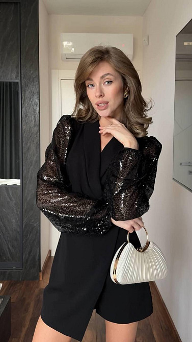 Жіночий стильний привабливий комбінезон із паєтками креп дайвінг 46/48 Одеса - фото 7