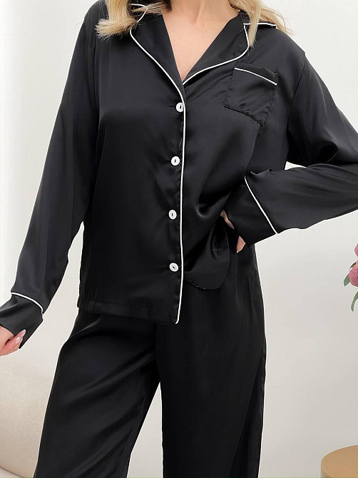 Женская стильная пижама двойка: рубашка и брюки из шелка Армани Одесса - изображение 6