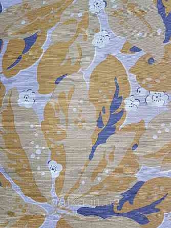 Шпалери флізелінові еко Casadeco Five o'clock 0.53х10 листя великі жовті квіти сірі білі на бежевому Київ