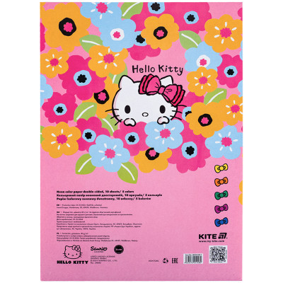 Цветная бумага Kite А4 неоновая Hello Kitty (10 листов/ 5 цветов) (HK24-252-1) Винница - изображение 4