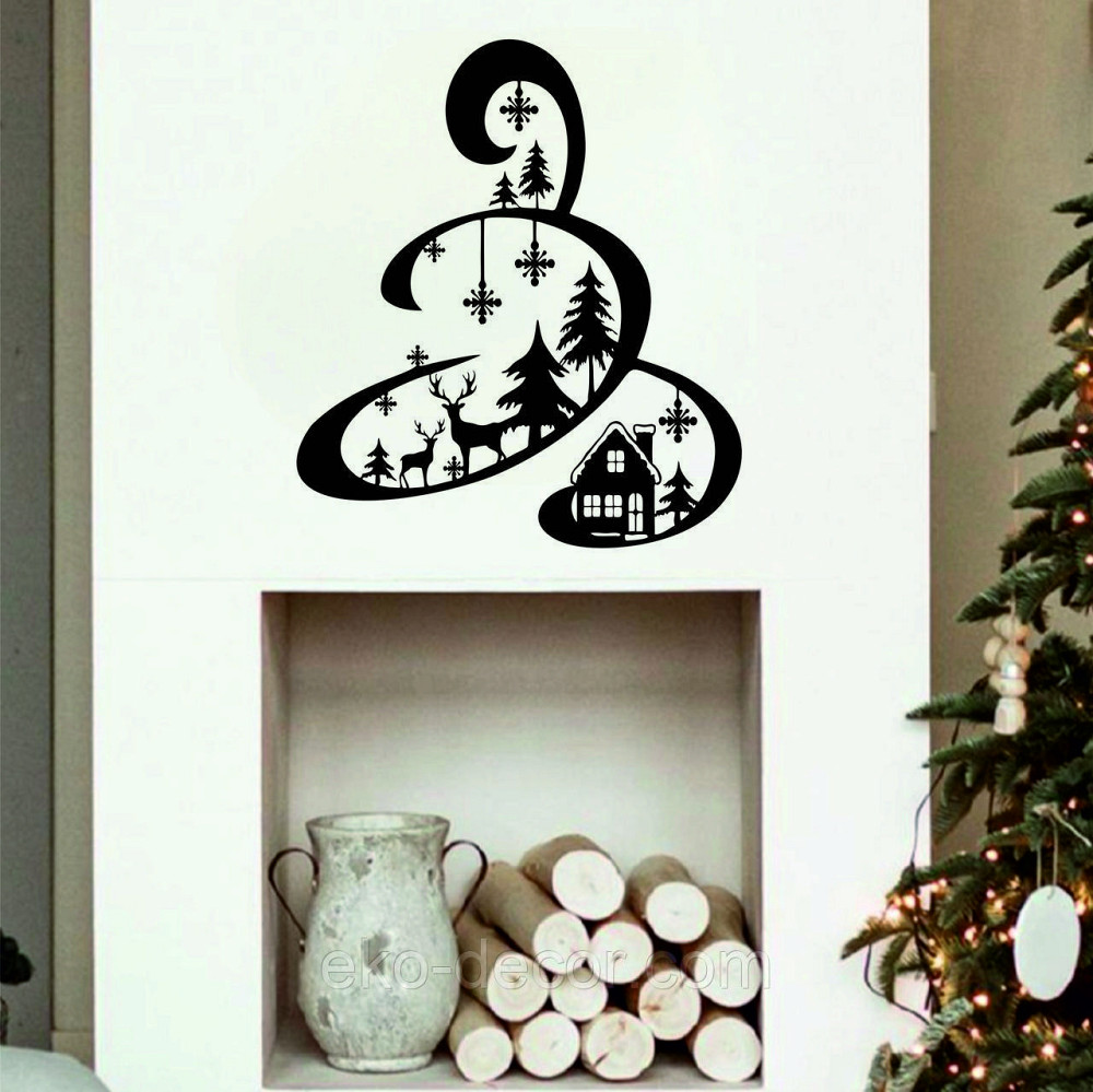 Декоративное настенное Панно «Новый год», Декор на стену 90*78 см, Чёрный Киев - изображение 6