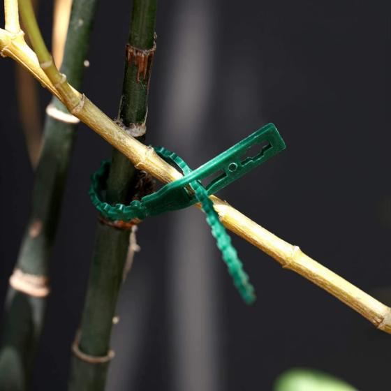 Хомуты садовые, подвязки для растений 50 шт,многоразовые пластиковые стяжки длина 13 см цвет зелёный Каменец-Подольский