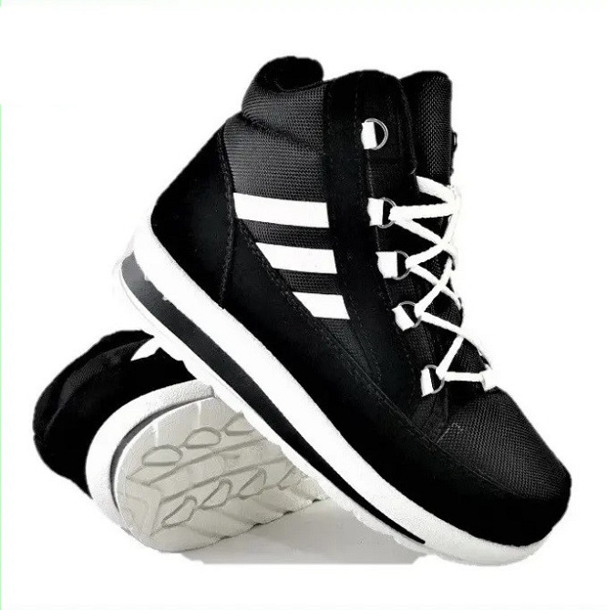 Зимові жіночі Кросівки на хутрі Чорні Снікерси в стилі Ad!das (розміри: 36) Дніпро - фото 1