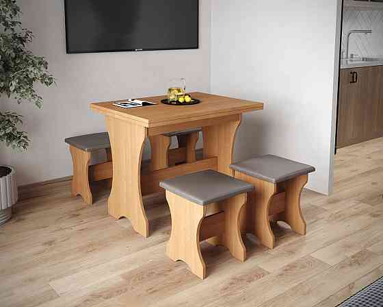 Табуретка с мягким сиденьем, табурет на кухню 35х35х44 см Ткань Дорандо (темный) / ДСП Ольха Львов