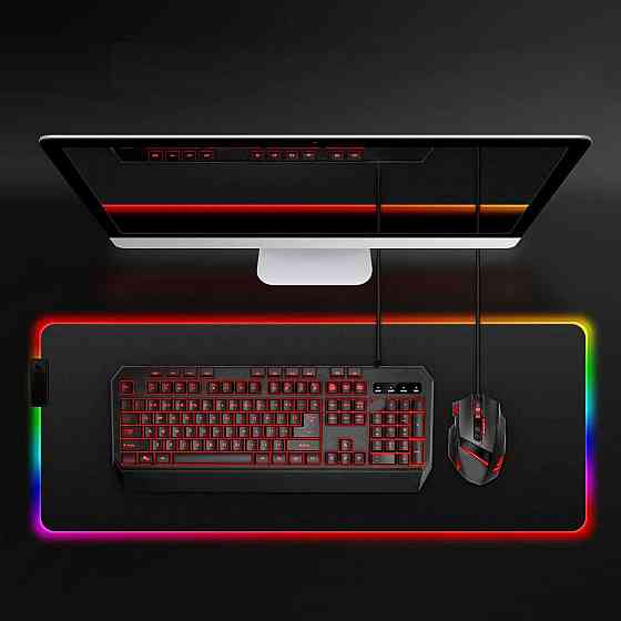 Великий RGB килимок для ігрової мишки та клавіатури з підсвічуванням 80x30 см Бровари
