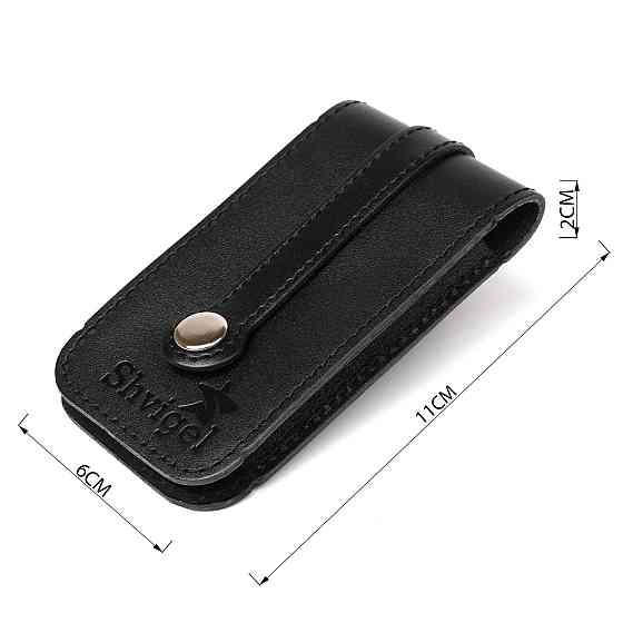 Компактная кожаная ключница с хлястиком SHVIGEL 13988 Черная Киев