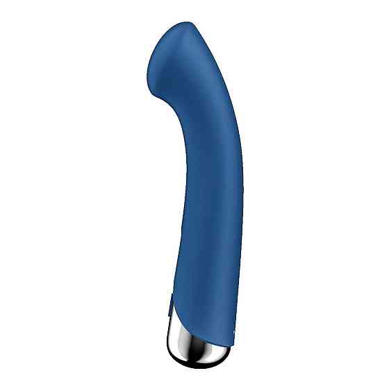 Вібратор з ротацією Satisfyer Spinning G-Spot 1 Blue, плоский майданчик для стимуляції точки G Sex Aura Київ
