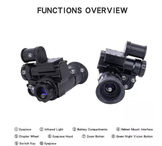 Монокуляр (прибор) с ночным видением Vector Optics NVG 10 + WiFi на каску (до 800м) Винница - изображение 4