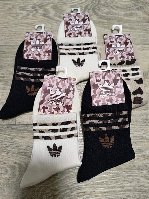 Жіночі шкарпетки середньої висоти з бавовни в наборі (5 штук) Adidas W5 розмір 36-41 Київ - фото 2