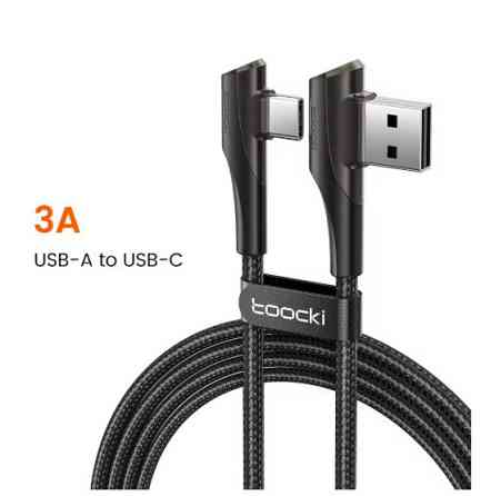 Кабель для телефона кутовий у нейлоновому обплетенні USB — USB type C фірми Toocki Запоріжжя