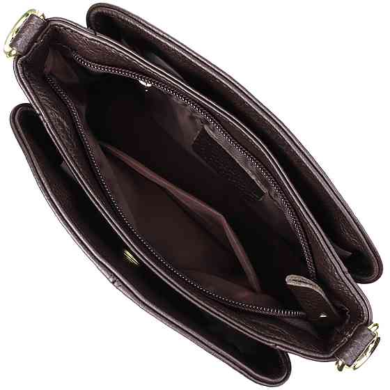 Жіноча сумка з натуральної шкіри зі зручною внутрішньою організацією Vintage 22979 Коричневий Київ