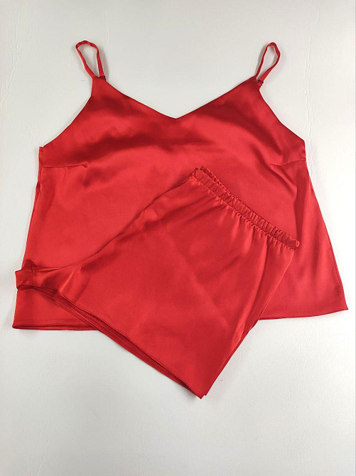 Пижама женская атласная Красный XL Харьков - изображение 6