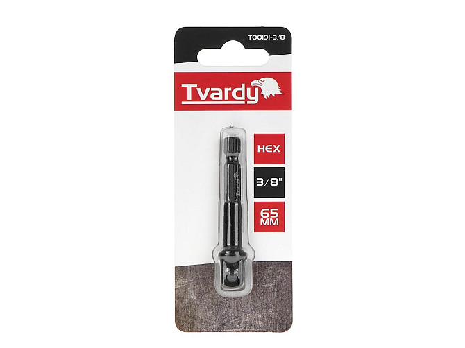 Адаптер ударний біти "Tvardy" Hex E6,3 (1/4") на тримач торцевої головки 3/8" х 65 мм Стрый - изображение 3