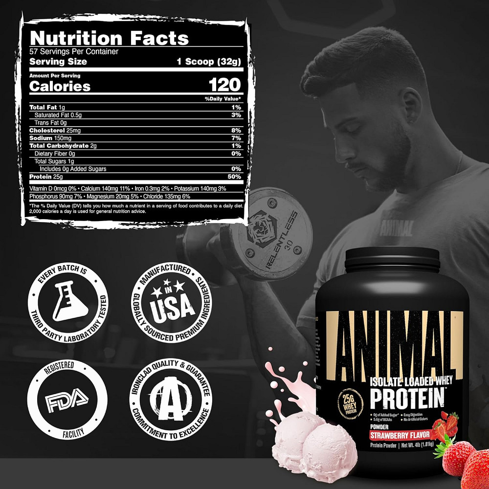 Протеин Universal Nutrition Animal Whey 1800 г, Strawberry Луцк - изображение 2