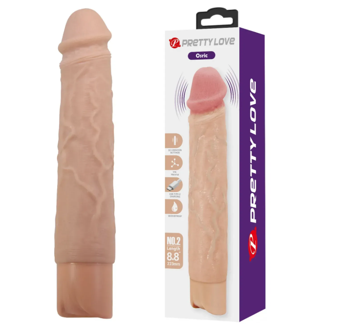 Перезаряжаемый вибратор реалистик Pretty Love - Osric Realistic Vibrating Dildo, BW-500081 Sex Aura Киев - изображение 1