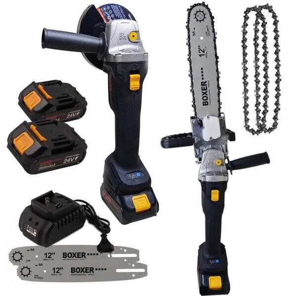 Акумуляторна кутова шліфмашина + міні-пила 12" 2000 Вт 2x24В, безщіточний двигун, 2 батареї Одеса - фото 2