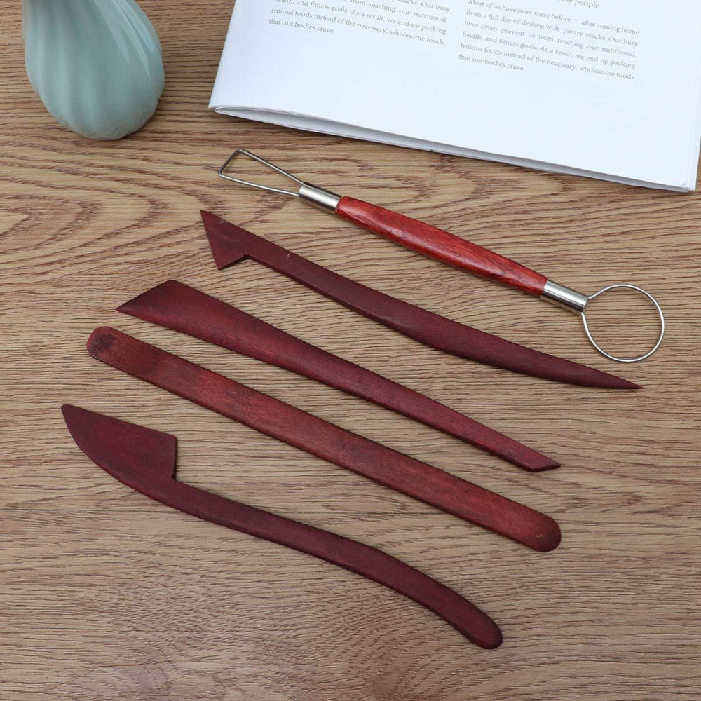 Инструменты для полимерной глины набор 5шт двусторонние деревянные стеки для лепки Киев - изображение 4