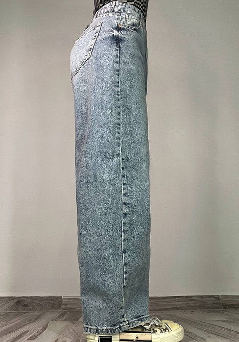 Джинсы женские Its Basic 3140 skater balon широкие бананы затяжка на талии голубые, голубой, 34, 34, 80 см, 106 см Киев - изображение 5