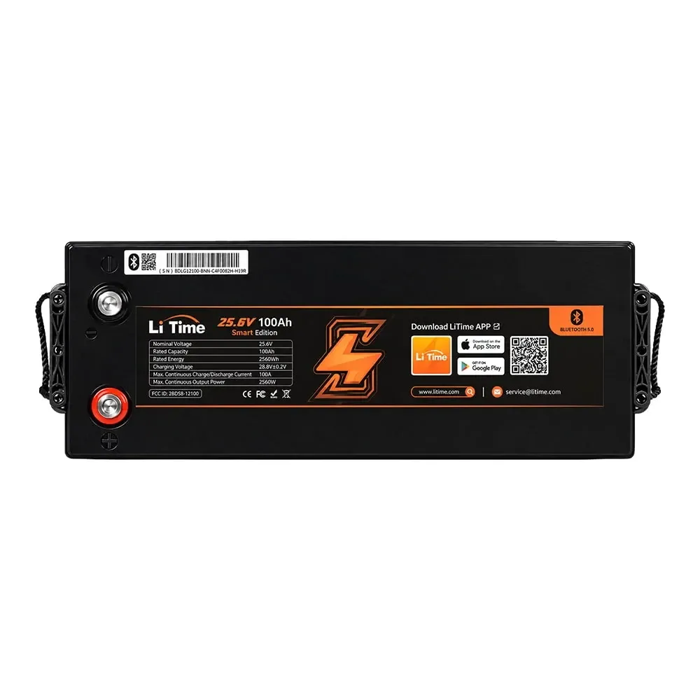 Акумуляторна батарея літій-залізо-фосфатна з Bluetooth 25.6В 100А*год LiFePO4 LiTime L24V100-100-BASIC-BT-8-A160 (44-00535) Київ - фото 8