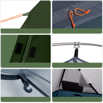 Палатка Naturehike одномісний з футпринтом Cycling 1 NH18A095-D зелений (6927595735671) Винница - изображение 6