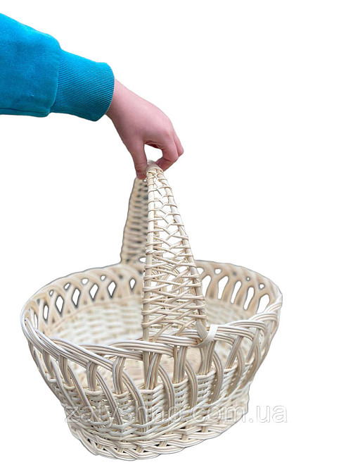 Пасхальная плетеная корзина белая Киев - изображение 1