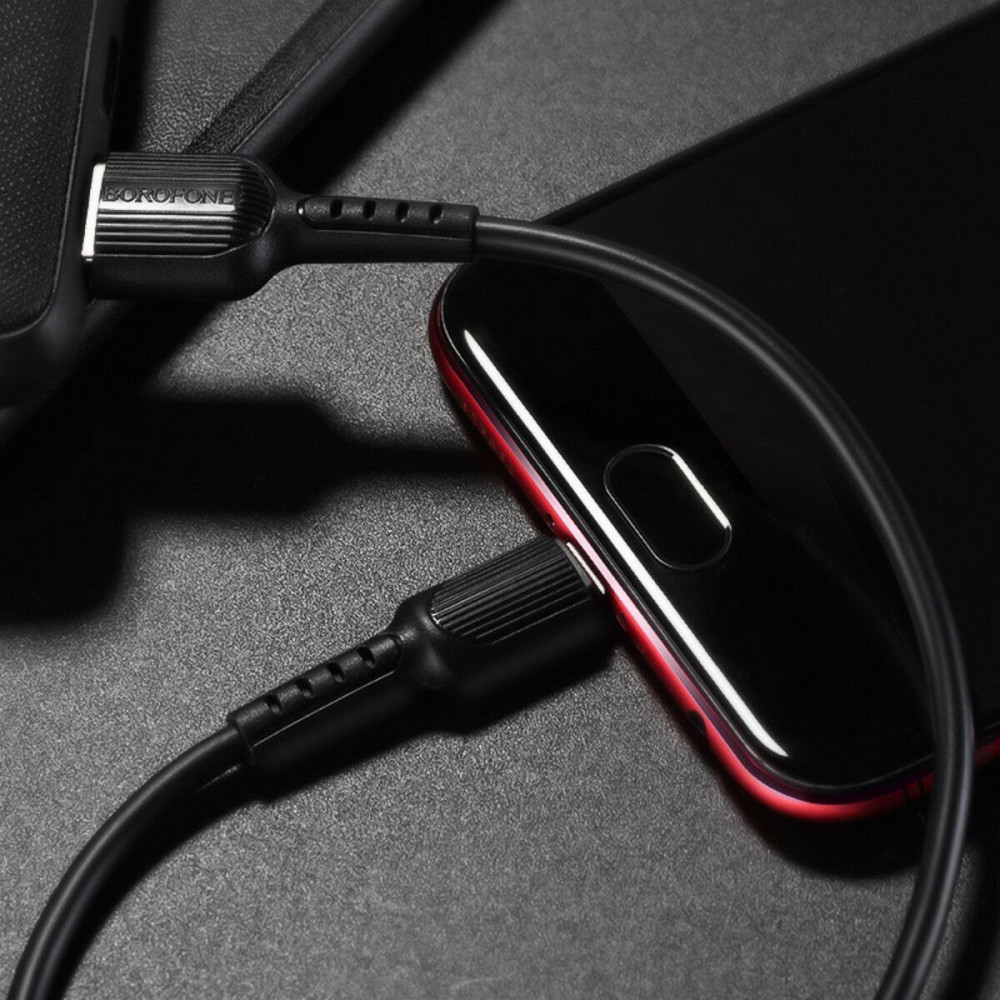 Кабель BOROFONE BX16 USB to Micro 2A, 1m, PVC, TPE connectors, Black Киев - изображение 3