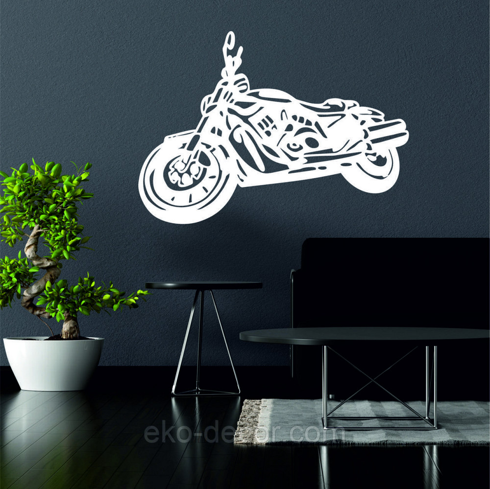 Декоративне настінне Панно «Мотоцикл» Декор на стіну 70*49 см, Білий Київ - фото 2