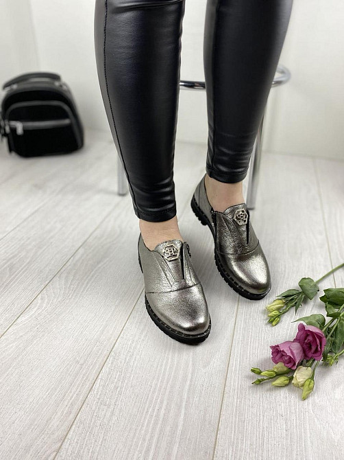 D and V Туфлі жіночі D and V 2708 срібні (весна-осінь, шкіра натуральна) (2235) Коломыя - изображение 6