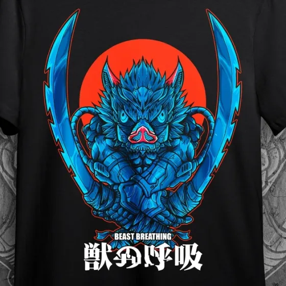 Футболка для подростка мальчика с принтом Клинок, рассекающий демонов Іноске Размер 160 Anime10064 Днепр