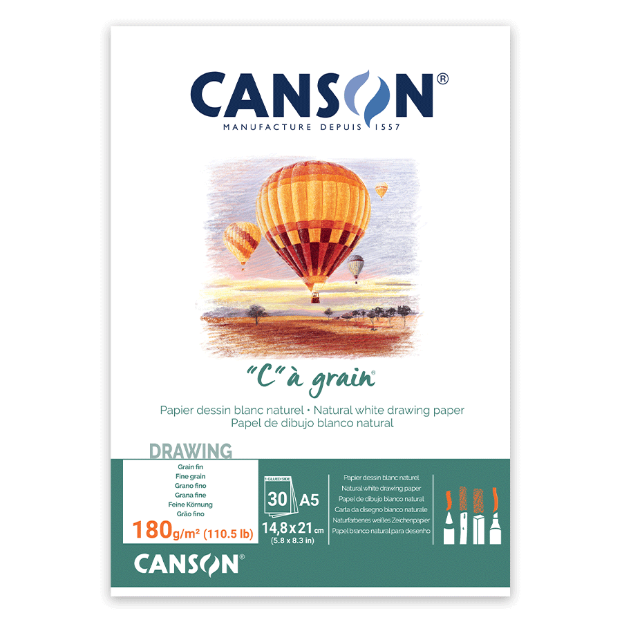 Склейка для эскизов и рисунка CíGRAIN А4 (21х29,7см) 180г/м2 30л белая бумага Canson A5 Киев - изображение 1