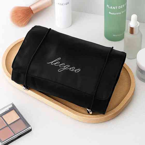 Косметичка для макияжа портативная, 4 съемных отделения на липучках, черная Каменец-Подольский