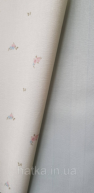 Шпалери вініл на флізеліні гарячого тиснення DUKA Selective1.06х10 квіти троянди ніжні маленькі прованс рожеві блакитні DK32450-1 Київ - фото 4