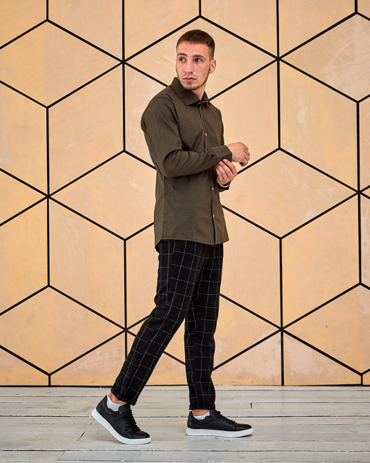 Сорочка чоловіча класична Хакі M Харків - фото 7