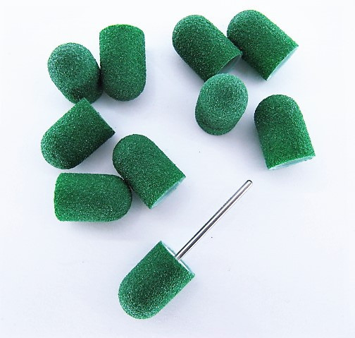 Набір Ковпачки педикюрні на пластиковій основі 80 грит зелені 10 шт плюс основа тримач. Киев - изображение 3